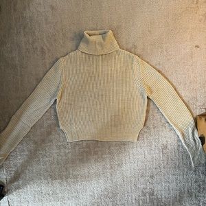 Cream turtle neck cropped sweater